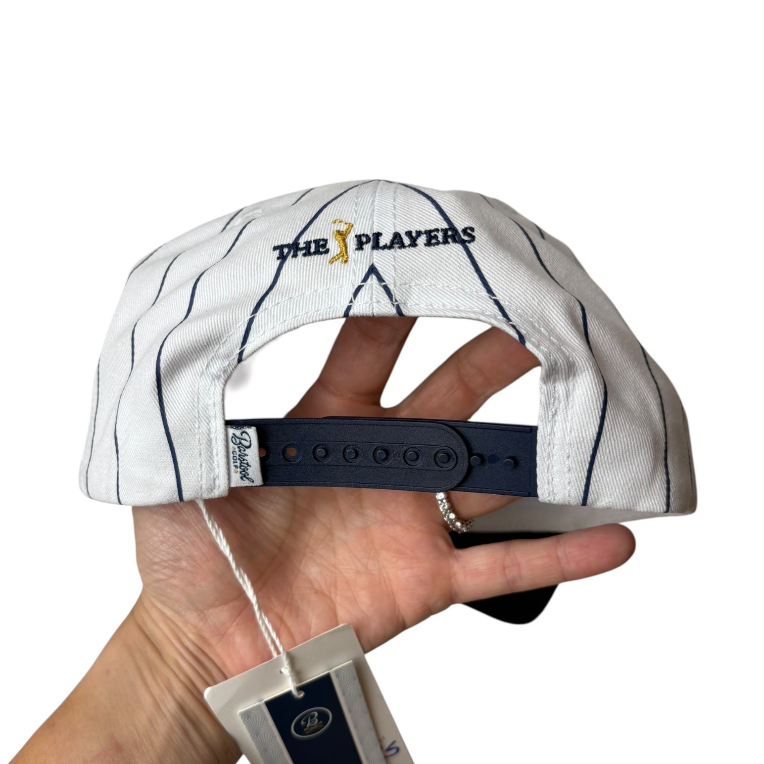 The Players Championship Hat Pga Golf Barstool Pinstripe Snapback White Navy Nwt — image 7 of 8